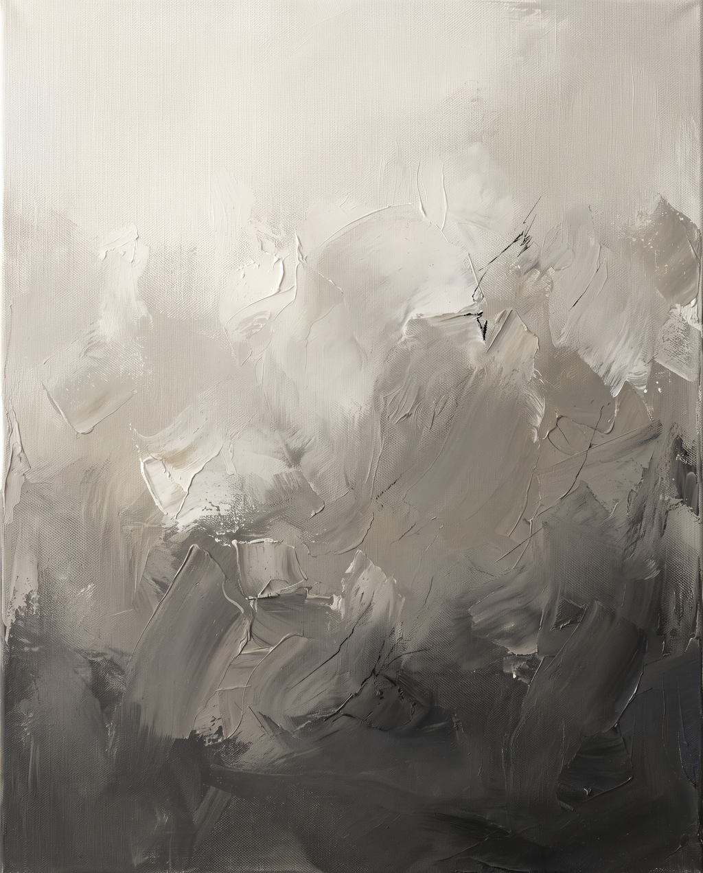Greige Soft Gradients Abstract Canvas, Minimalist Neutral Wall Art, Serene Home Decor, Gift