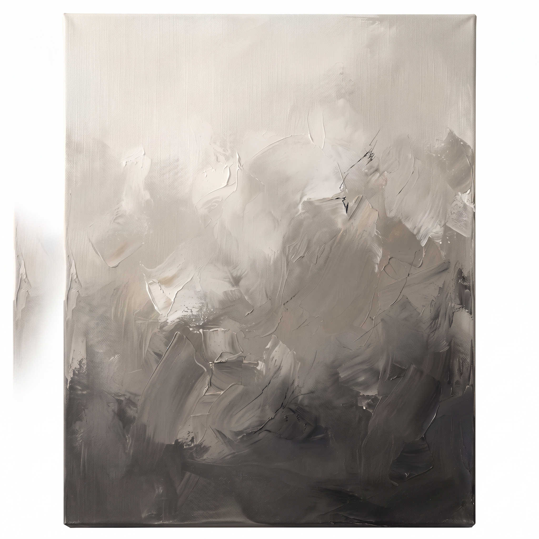 Greige Soft Gradients Abstract Canvas, Minimalist Neutral Wall Art, Serene Home Decor, Gift