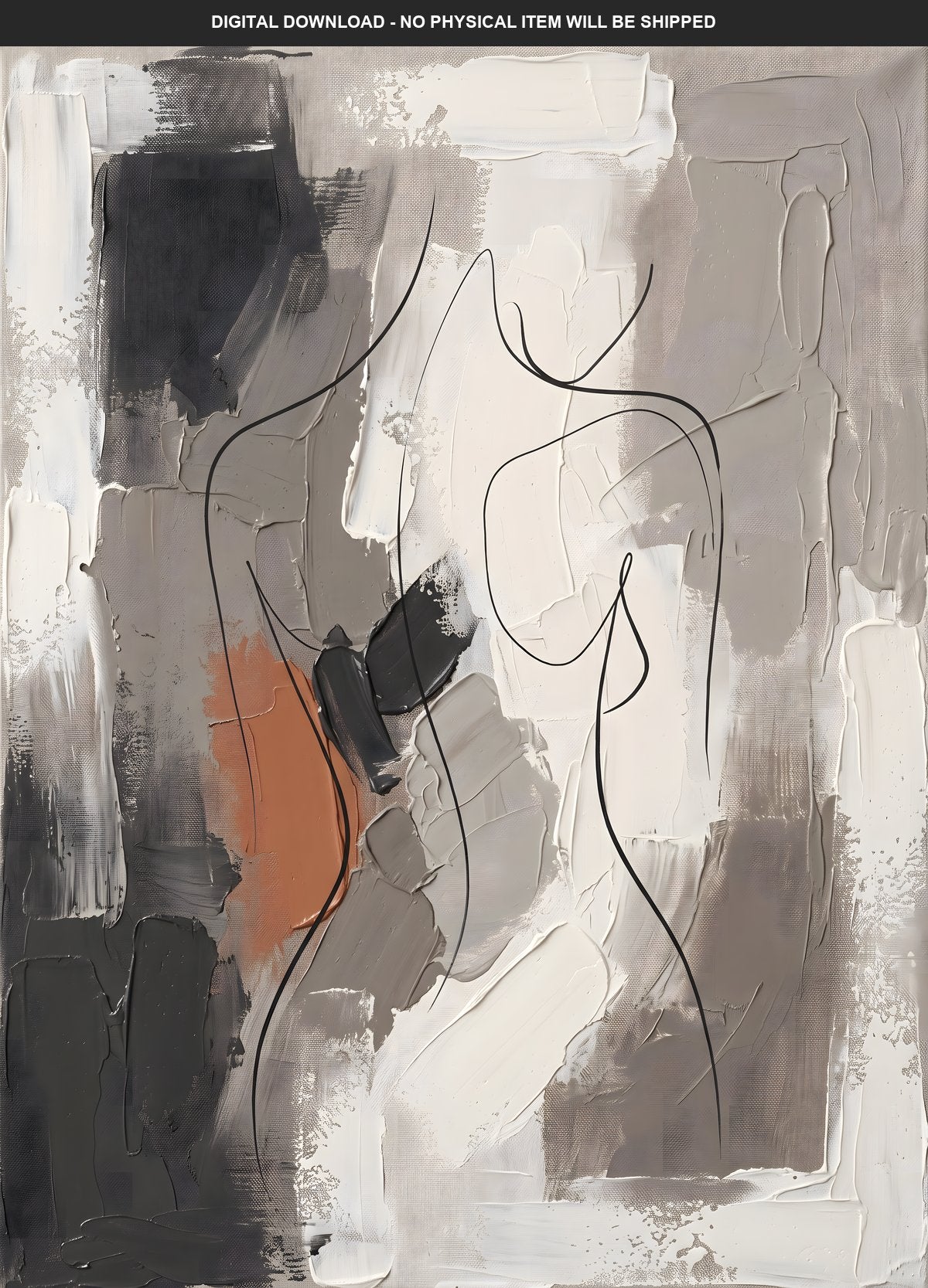 Abstract Body Curve Printable Wall Art, Digital Download, Instant Download, Large Print
