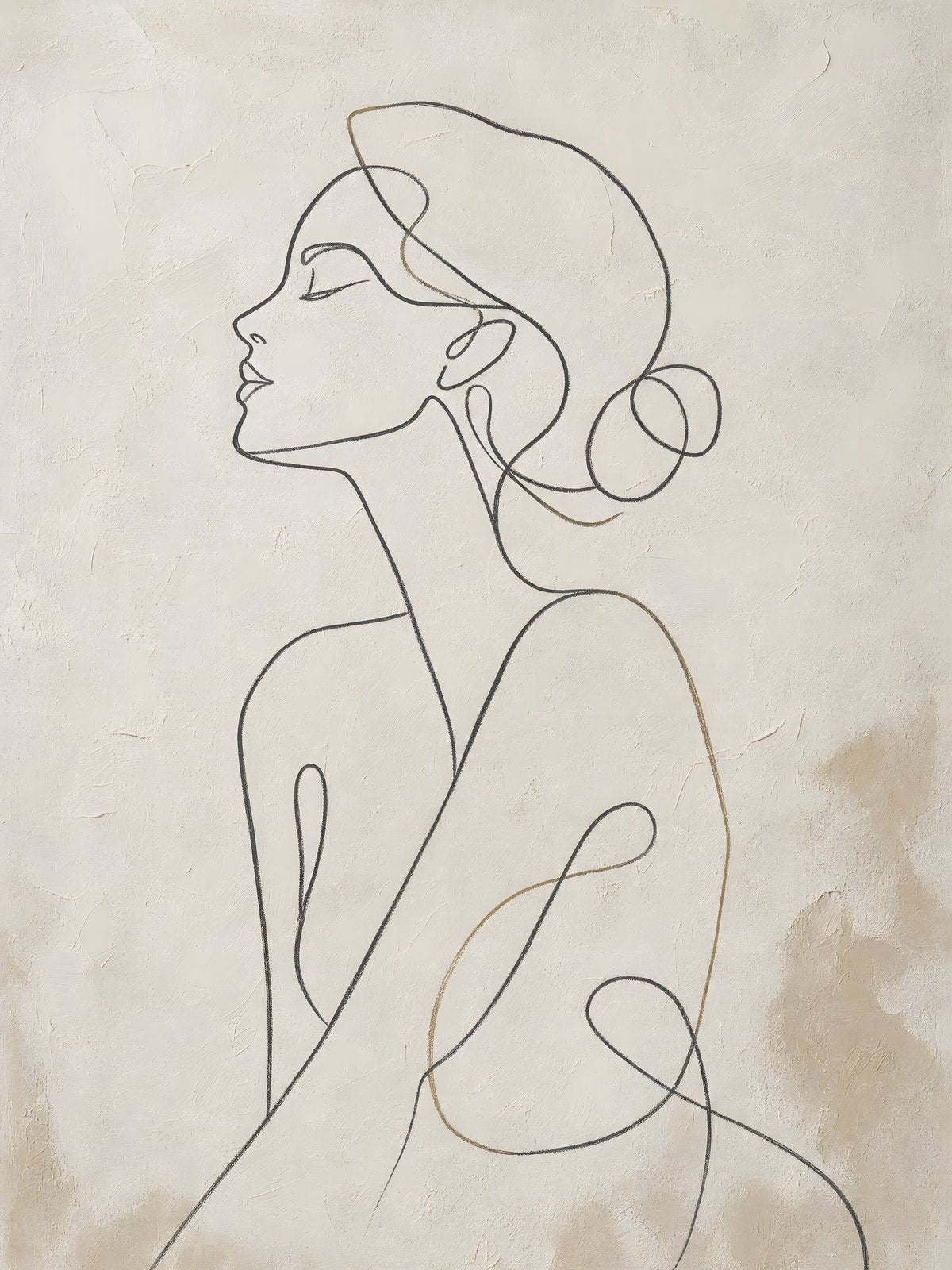 Half Figure Line Art Printable Wall Art — digital download, digital wall art, printable wall art digital download preview (minimalist line art) | BloomWorld Art