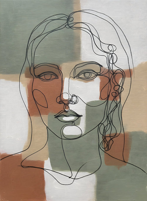 Abstract Face Line Art Recomposed Digital Download Print — digital download, digital wall art, printable wall art digital download preview (minimalist line art)