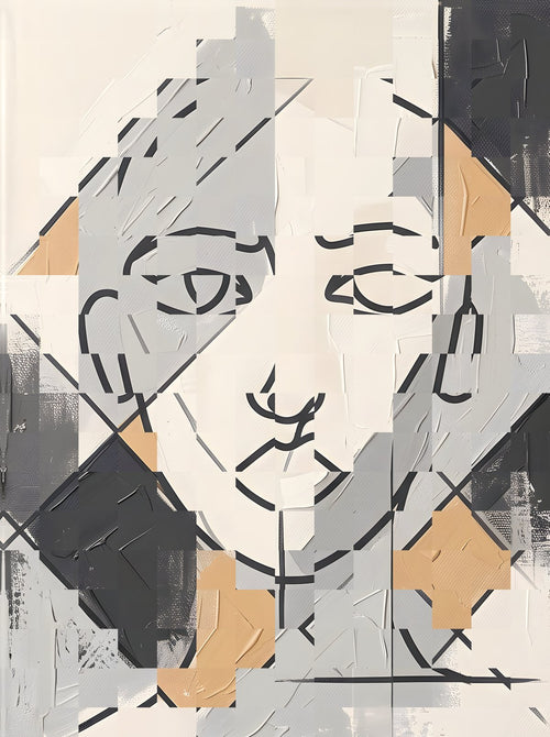 Abstract Face Line Art Canvas Printable Wall Art — the artwork