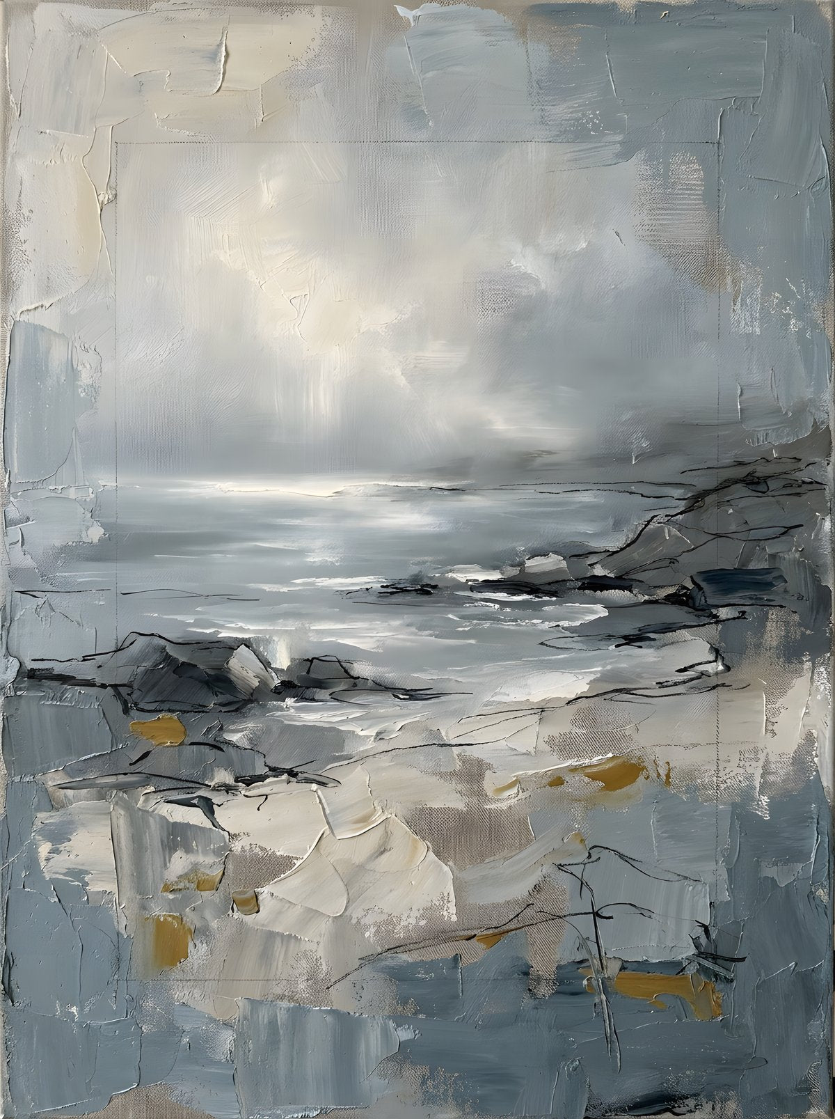 Coastal Mist Horizon Printable Wall Art — digital download, digital wall art, printable wall art digital download preview (coastal seascape) | BloomWorld Art