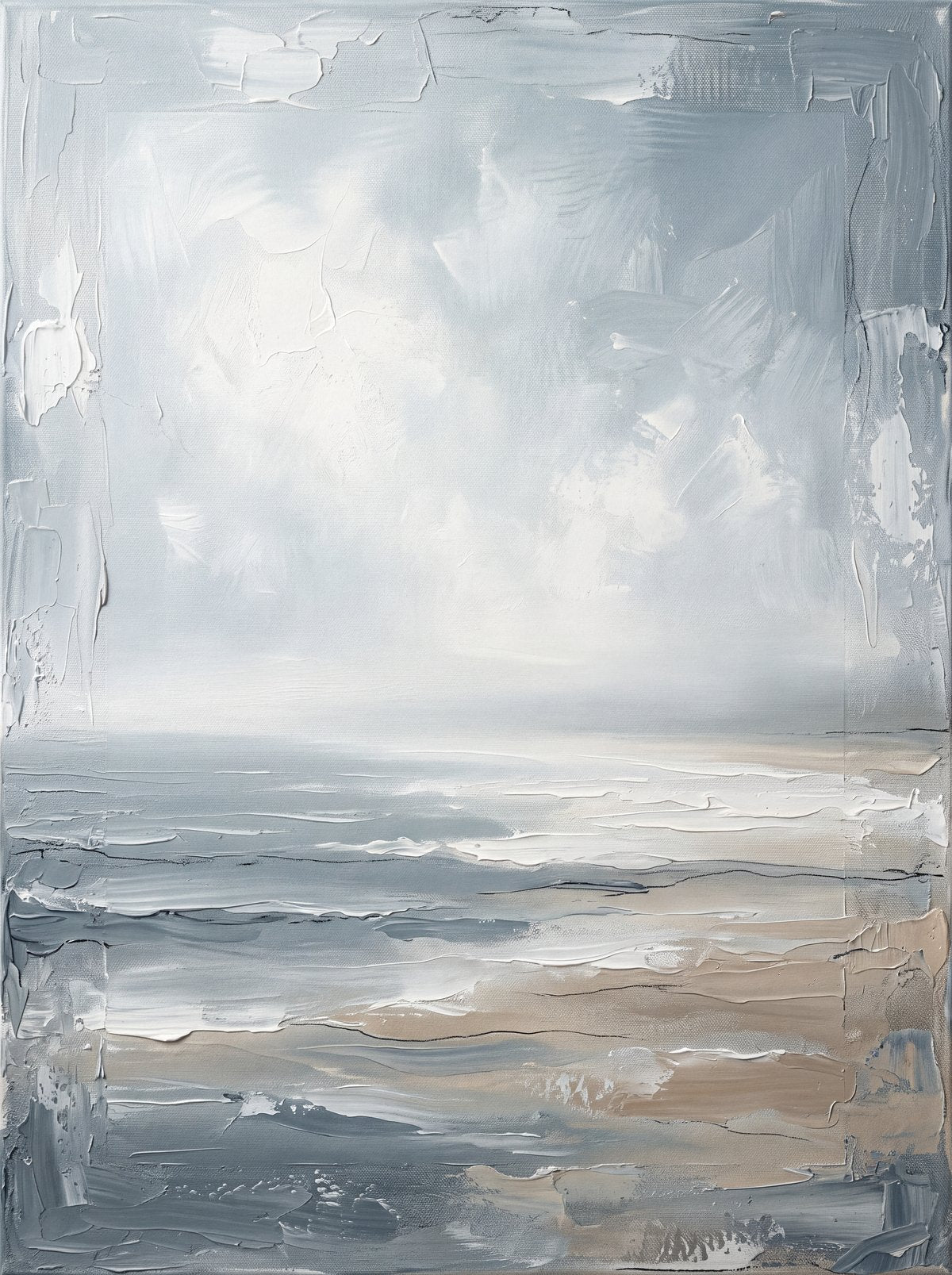 Misty Sea Horizon Canvas Printable Wall Art — the artwork