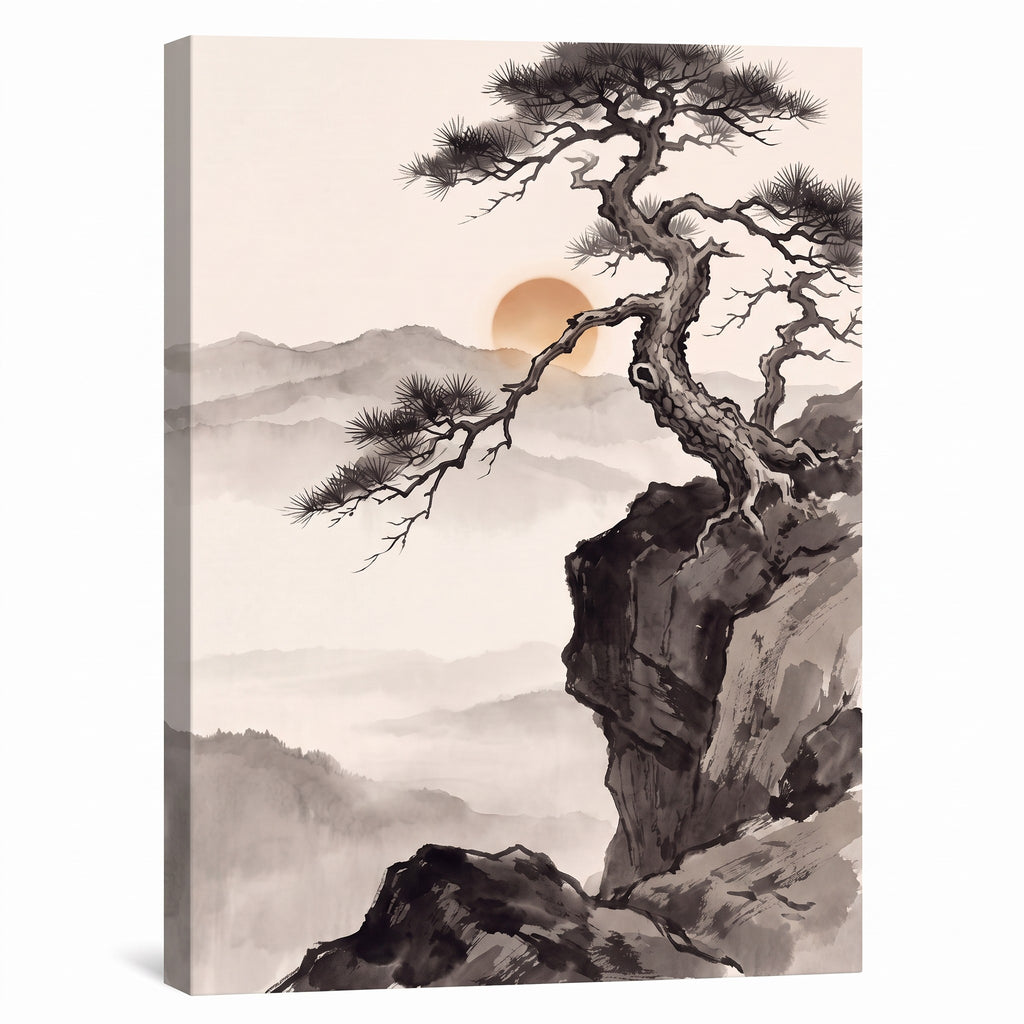 Sumi Ink Pine print on canvas